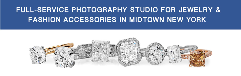 Jewelry Photography Studio in Midtown Manhattan for websites and print, 360 degree product movies, model photography and videos